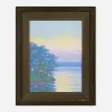 Hedley Waycott, Reflective Waters, oil on board in artist's frame