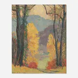 Carl Krafft, Autumn Landscape, oil on paper