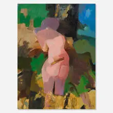 William Brice, Figure and Landscape Study III, 1956, oil on canvas