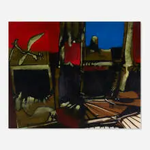 John Hultberg, Landscape-Dawn, 1954-55, oil on paper board