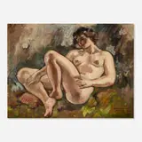 William Littlefield, Nue couchée avec guirlande, 1935, oil on panel