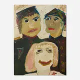 Jon Serl, Soldiers and Nurse, oil on Masonite