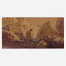 Edward Lear, Desert of Sinai, watercolor on paper