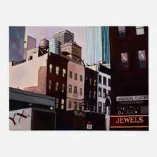 Rowena Smith, Unusual Clocks (New York City), oil on canvas