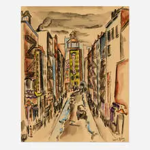 Ernest Fiene, China Town, 1925, watercolor on paper