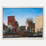 James Romberger, Landscape 11th Street and Avenue C, 1988, pastel on paper