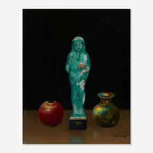 Harry Willson Watrous, Still Life with Statue and Vases, oil on canvas board