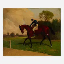 Henry Stull, Racehorse with Jockey Up at Track, 1895, oil on canvas