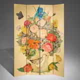 Ira Yeager, Still Life with Floral Arrangement, Bird and Butterflies