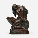 Joseph "Joé Descomps" Cormier, Kneeling Woman with Mandolin, c. 1930, bronze