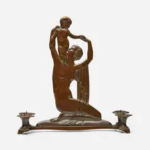 Emory Seidel, Mother and Child (candelabra), c. 1925, bronze