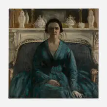 Frederick Carl Frieseke, The Blue Gown, 1924, oil on canvas