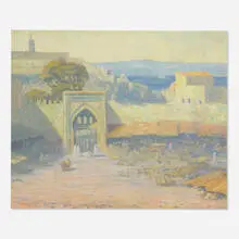 William Silva, Grand Market - Tangier, 1924, oil on burlap