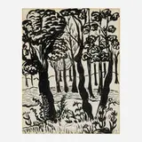 Margaret Taylor-Burroughs, Baku Forest, ink and pencil on paper
