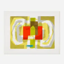 Josef Zenk, Abbey Ruins, screenprint in colors