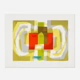 Josef Zenk, Abbey Ruins, screenprint in colors