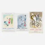 Marc Chagall, Three exhibition posters, offset lithograph in colors