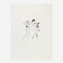 The Summit by Al Hirschfeld, 2002, etching, sold Jul 2024