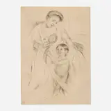 Mary Cassatt, Looking into the Hand Mirror (No. 3), c. 1905, drypoint on laid paper