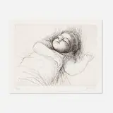 Henry Moore, Sleeping Child, 1979, etching on BFK Rives