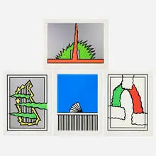 Nicholas Krushenick, Four works, 1980, screenprint in colors on Somerset
