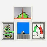 Nicholas Krushenick, Four works, 1980, screenprint in colors on Somerset