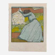 Max Kurzweil, Der polster (from the Annual Print Portfolio (Jahresmappe) of the Gesellschaft für Vervielfältigende Kunst), 1903, woodcut in colors on Japon