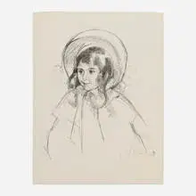 Mary Cassatt, Sara Wearing her Bonnet and Coat, c. 1904, lithograph on Ingres d'Arches