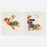 Norman Rockwell, Two works from the Puppy Love portfolio