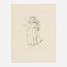 Little Evelyn (from The Art Journal) by James Abbott McNeill Whistler, 1896, lithograph, sold Jul 2024