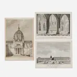 François-Louis Couché and Augustus Charles Pugin, Three works, 1818, engraving