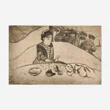 Paul Gauguin, La femme aux figues (from the Germinal portfolio), open-bite and soft-ground etching