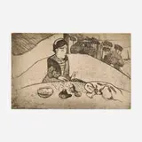 Paul Gauguin, La femme aux figues (from the Germinal portfolio), open-bite and soft-ground etching