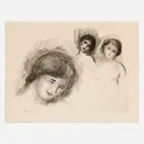 La Pierre au trois croquis (from the L'Album des douze lithographies originales de Pierre-Auguste Renoir portfolio) by Pierre-Auguste Renoir, lithograph, sold Jul 2024