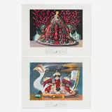 Two works from the Les dîners de Gala suite by Salvador Dalí, 1971, photolithograph in colors with drypoint remarque on BFK Rives, sold Jul 2024