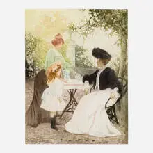 Manuel Robbe, La tasse de thé, c. 1906, etching and aquatint in colors on Arches