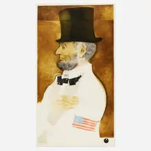 Mauricio Lasansky, Lincoln, 1985, intaglio in colors, etching, drypoint, soft ground, scraping and burnishing, Chine-collé, relief