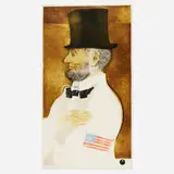 Mauricio Lasansky, Lincoln, 1985, intaglio in colors, etching, drypoint, soft ground, scraping and burnishing, Chine-collé, relief