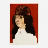 Mauricio Lasansky, Sandro Study in Red, 1990, intaglio in colors, engraving, etching, drypoint, soft ground, aquatint and electric strippler