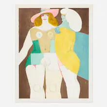 Richard Lindner, Two Women, 1977-78, lithograph in colors