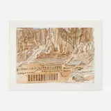 Philip Pearlstein, Temple of Hatshepsut (from the Ruins and Landscapes series), 1979, sugar-lift aquatint in colors with roulette on BFK Rives