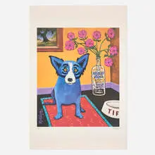 George Rodrigue, Absolut Rodrigue (Blue Dog), 1993, offset lithograph in colors