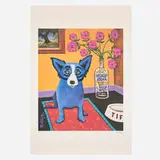 George Rodrigue, Absolut Rodrigue (Blue Dog), 1993, offset lithograph in colors