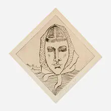 Milton Avery, March with Babushka (Head of March), 1948, etching