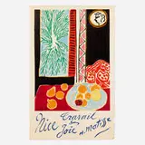 Nice: Travail et joie poster by Henri Matisse, 1947, offset lithograph in colors, sold Jul 2024