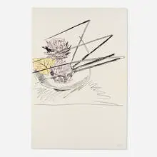 Flowers (Hand-Colored) by Andy Warhol, 1974, screenprint hand-colored with Dr. Martin's aniline watercolor dyes, sold Aug 2025