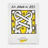 Keith Haring, Art Attack on Aids poster, 1988, screenprint in colors