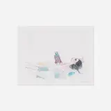 Aya Takano, Buried, The Falcon Stands, 2007, watercolor and ink on paper