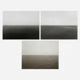 Hiroshi Sugimoto, Atlantic Ocean; North Sea; Melton Sea (three works from the Time Exposed portfolio), offset lithograph on Mitsubishi Real Art Both Sides and mounted to Peach Kent