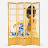 Iona Rozeal Brown, a3 Blackface #38, 2002, acrylic on shoji paper on wooden folding screen